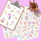 Cute Pink Unicorn Adhesive Stickers Rainbow Magical Star Unicorn Stickers